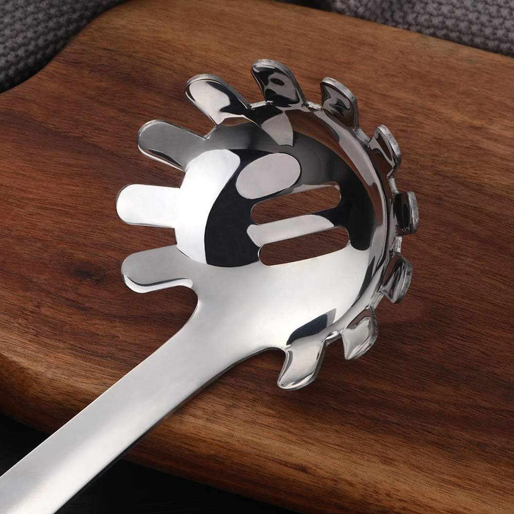 Stainless Steel Pasta Spoon: Spaghetti Server Fork & Noodles Ladle - Metal Pasta Claw for Kitchen Cooking (Silver) - Image 3