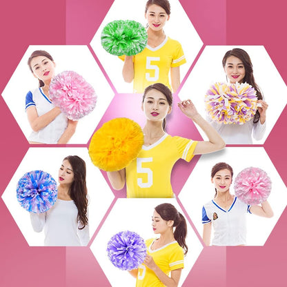 2 Pack Cheerleader Pom Poms Sports Dance Cheer Plastic Matte Pom Poms 12 inch Ring Handle Pom Poms Cheerleading for Sports Team Spirit Cheering - Image 2
