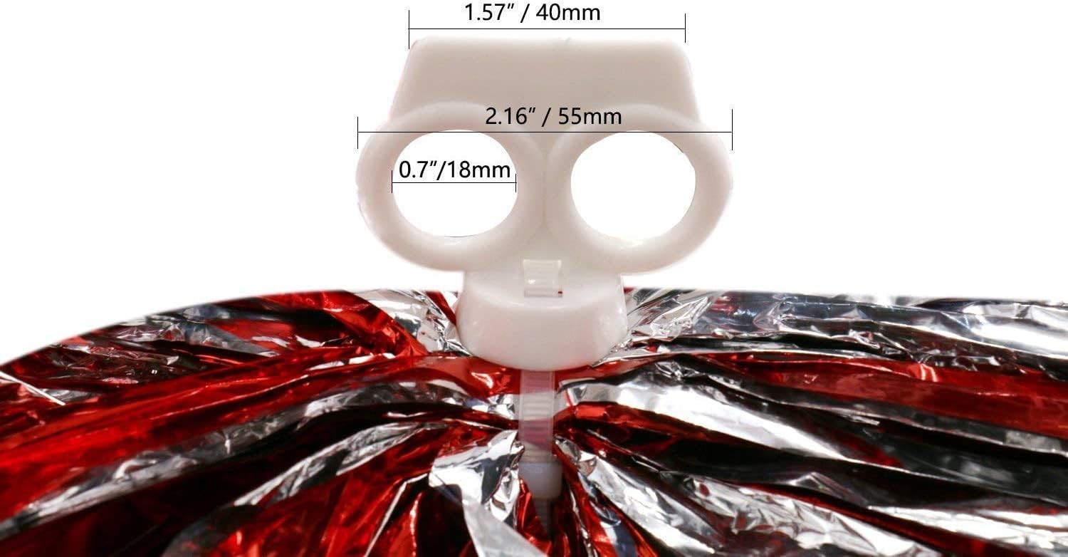 2 Pack Cheerleader Pom Poms Sports Dance Cheer Plastic Matte Pom Poms 12 inch Ring Handle Pom Poms Cheerleading for Sports Team Spirit Cheering - Image 3