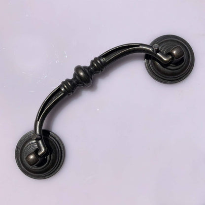6 Pack MOOD.SC 3.5in Hole Center Shabby Chic Drawer Kitchen Cabinet Drop Bail Pulls Handles (89mm/Antique Black) - Image 3