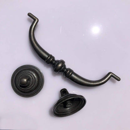 6 Pack MOOD.SC 3.5in Hole Center Shabby Chic Drawer Kitchen Cabinet Drop Bail Pulls Handles (89mm/Antique Black) - Image 4