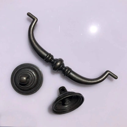 6 Pack MOOD.SC 3.5in Hole Center Shabby Chic Drawer Kitchen Cabinet Drop Bail Pulls Handles (89mm/Antique Black) - Image 4