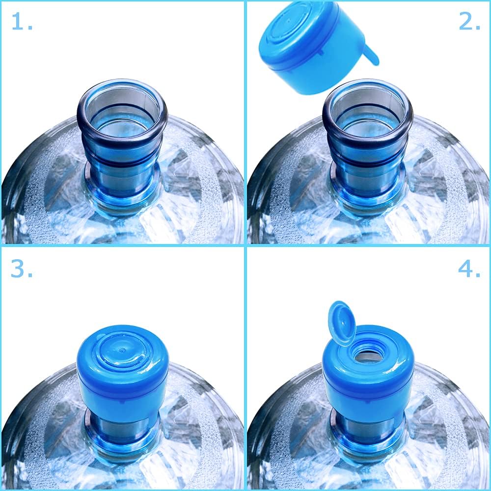 40 Pcs Non Spill Caps,Anti Splash Bottle Caps,Replacement Water Bottle Snap On Cap,Reusable Non-Spill Cap for 55 mm 3 and 5 Gallon Water Jugs - Image 2