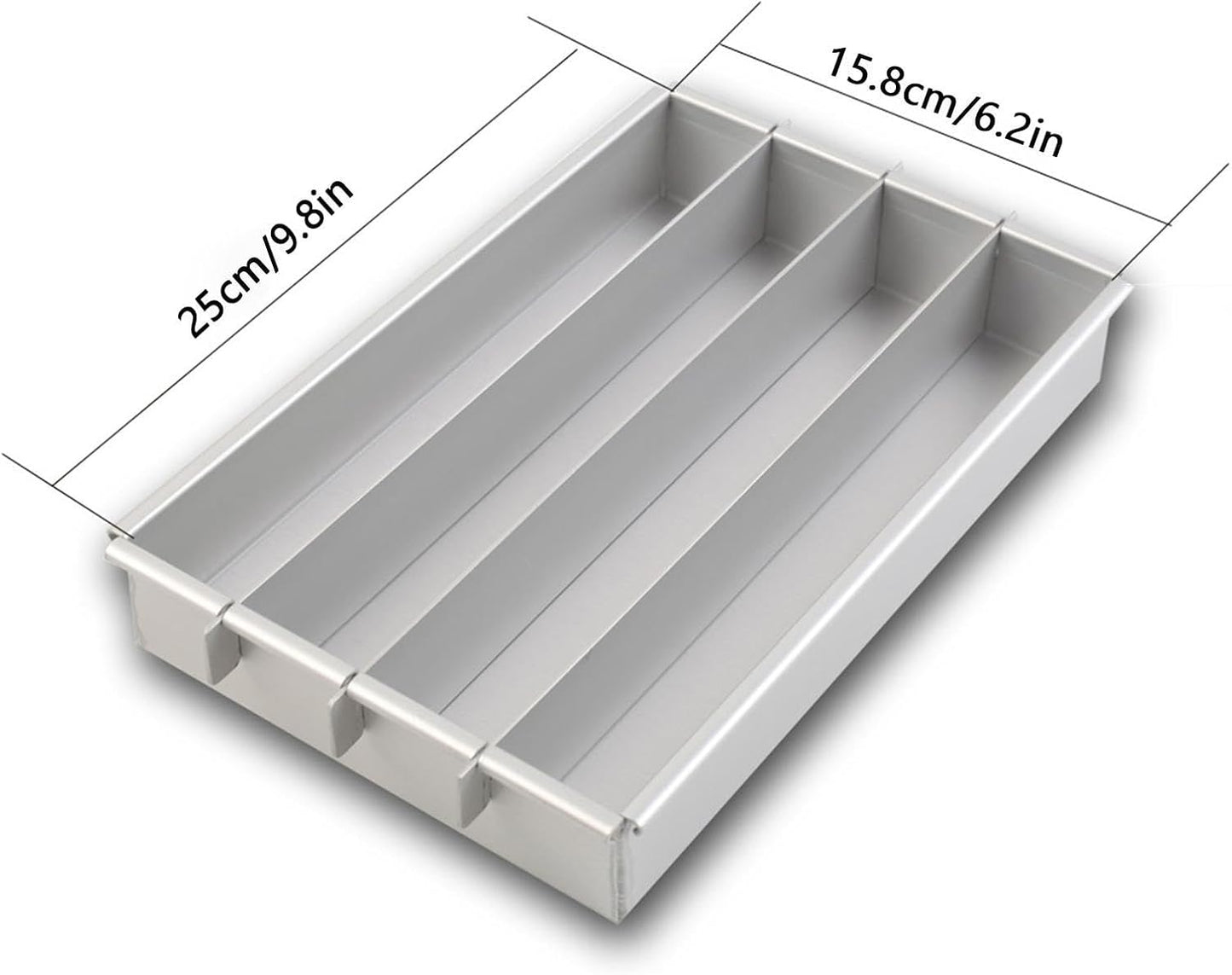 chrox Rectangle Cake Pan, Adjustable Battenberg Cake Mold Square, Multi-Function Cake Mold Baking Pans, Tool With Dividers, Aluminum Cake Pans For Making Brownies, Biteand And Cake - Image 2