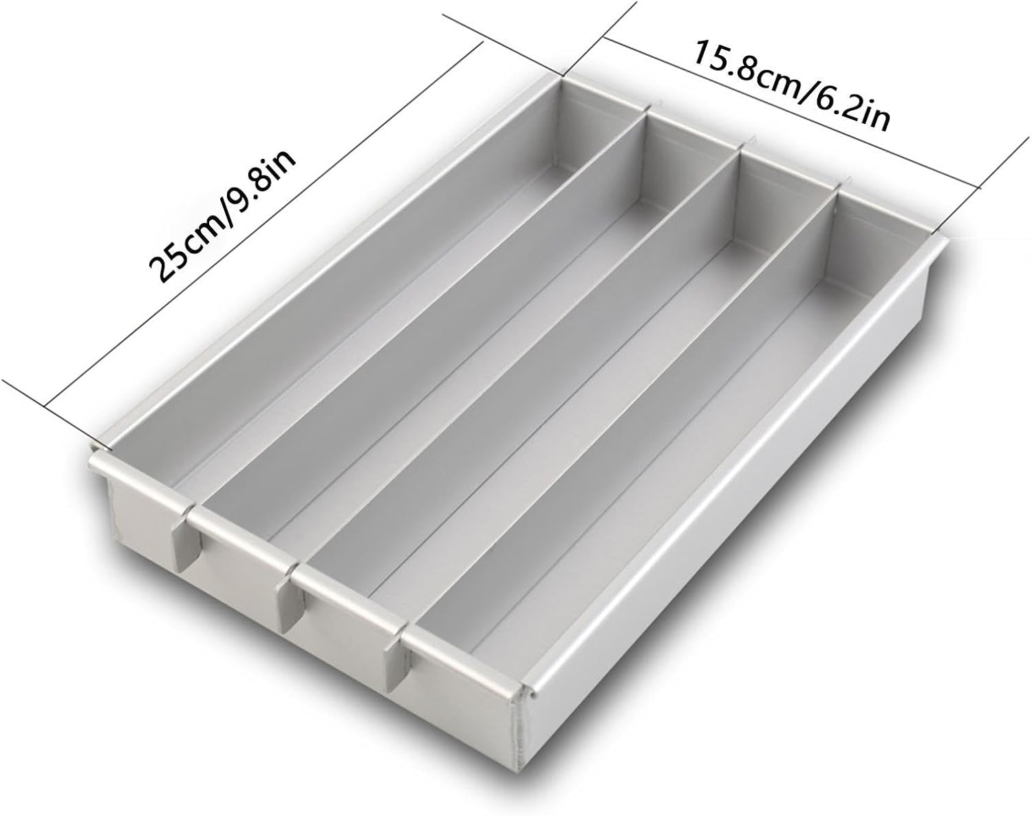 chrox Rectangle Cake Pan, Adjustable Battenberg Cake Mold Square, Multi-Function Cake Mold Baking Pans, Tool With Dividers, Aluminum Cake Pans For Making Brownies, Biteand And Cake - Image 2