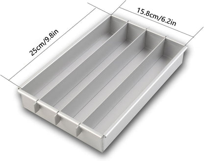 chrox Rectangle Cake Pan, Adjustable Battenberg Cake Mold Square, Multi-Function Cake Mold Baking Pans, Tool With Dividers, Aluminum Cake Pans For Making Brownies, Biteand And Cake - Image 2