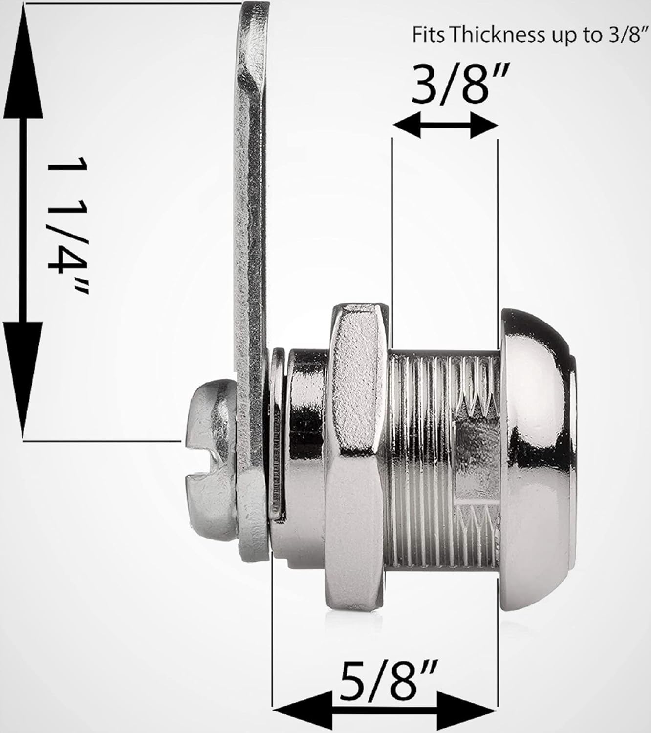 Us General Cabinet Replacement Keyed Cabinet Locks Alike Keyed 3/4 Cylinder Cam Locks 5/8 inch Mailbox Lock Replacement 16mm for Cabinet Security RV Mailbox Toolbox Locks 2Pack - Image 2