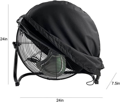 Industrial Fan Cover Waterproof Dustproof Outdoor Fan Cover for 18"&20" Industrial Floor Fan Heavy Duty High Velocity Floor Fan Covers(Black) - Image 2