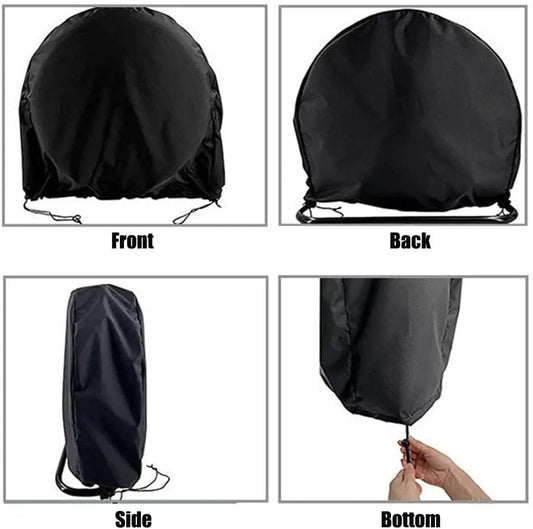 Industrial Fan Cover Waterproof Dustproof Outdoor Fan Cover for 18"&20" Industrial Floor Fan Heavy Duty High Velocity Floor Fan Covers(Black) - Image 3