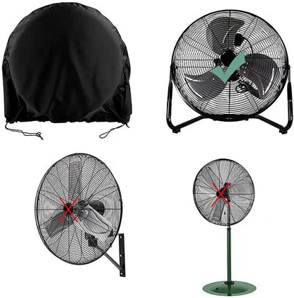 Industrial Fan Cover Waterproof Dustproof Outdoor Fan Cover for 18"&20" Industrial Floor Fan Heavy Duty High Velocity Floor Fan Covers(Black) - Image 4