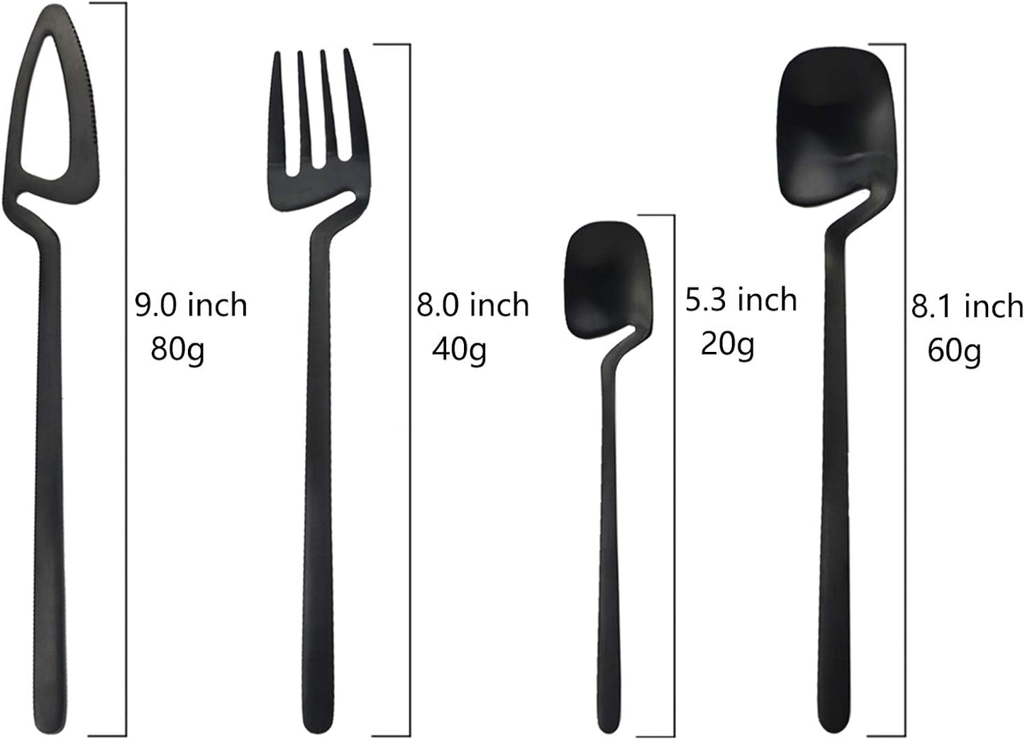 JASHII Flatware Set 32-piece Silverware Set Matte Finished Cutlery Set Service for 8 Include Knife/Fork/Spoon/Coffee spoon Dishwasher Safe (Black) - Image 3