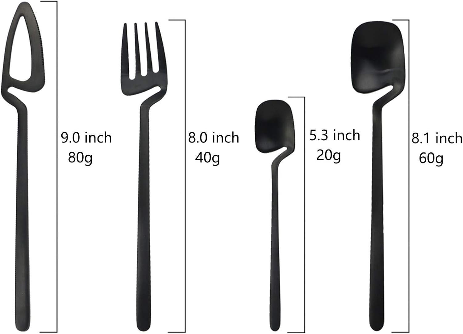 JASHII Flatware Set 32-piece Silverware Set Matte Finished Cutlery Set Service for 8 Include Knife/Fork/Spoon/Coffee spoon Dishwasher Safe (Black) - Image 3