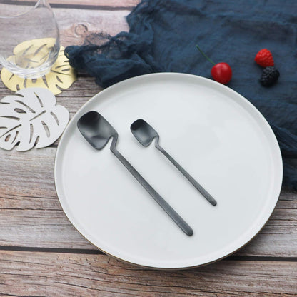 JASHII Flatware Set 32-piece Silverware Set Matte Finished Cutlery Set Service for 8 Include Knife/Fork/Spoon/Coffee spoon Dishwasher Safe (Black) - Image 4