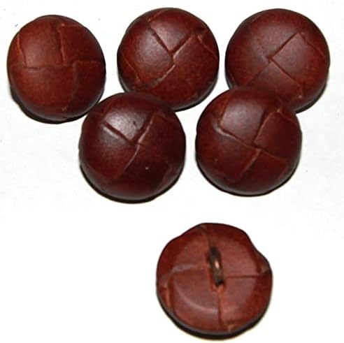7/8" Medium Brown Genuine Leather Buttons - Image 2