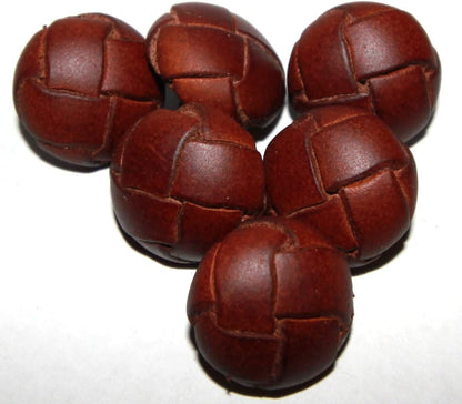 7/8" Medium Brown Genuine Leather Buttons - Image 4