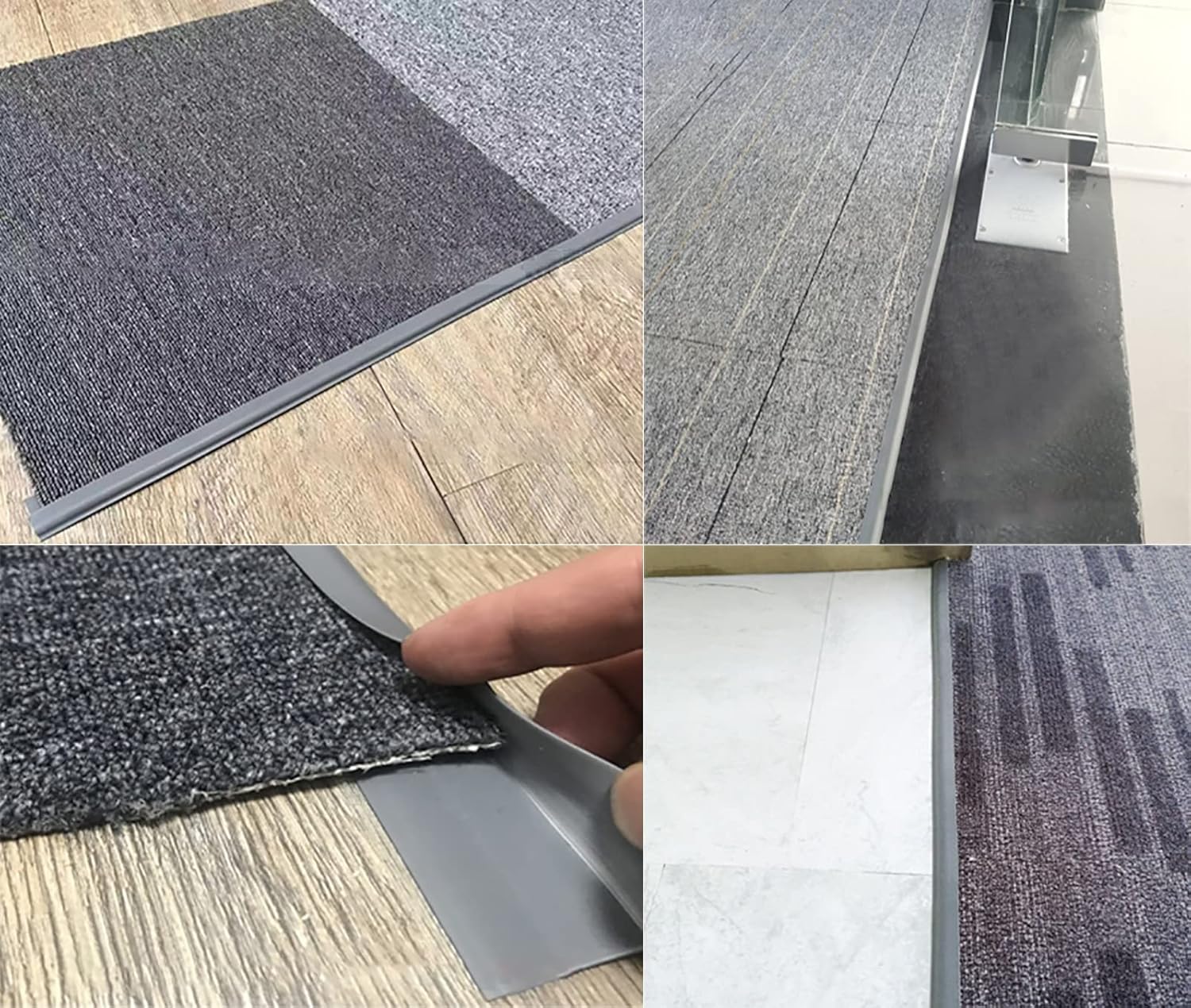 LVLONG Carpet Edge Trim - Cuttable Customizable Carpet Floor Edge Binding Threshold Strip, Anti Slip Carpet Joining Strip 1/2/3/4/5/6/7/8/9/10m Long (Size : Length-7m(23ft)) - Image 2