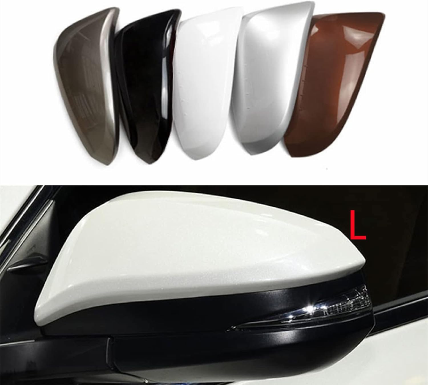 Side Rear View Mirror Cover Shell Holder Door Mirror Cap Housing Fit For To-yota RAV4 2013 2014 2015 2016 2017 2018 2019,Red Right Side - Image 3