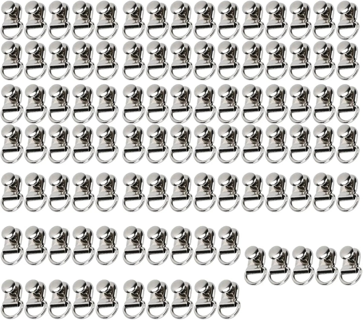 100 Sets D Ring Shoelace Buckle, Brass Metal Boot Lace Hooks Eyelet Repair Kit Bag Rivet Tool For Shoe Leather Diy Craft Boot Silver 9x14mm