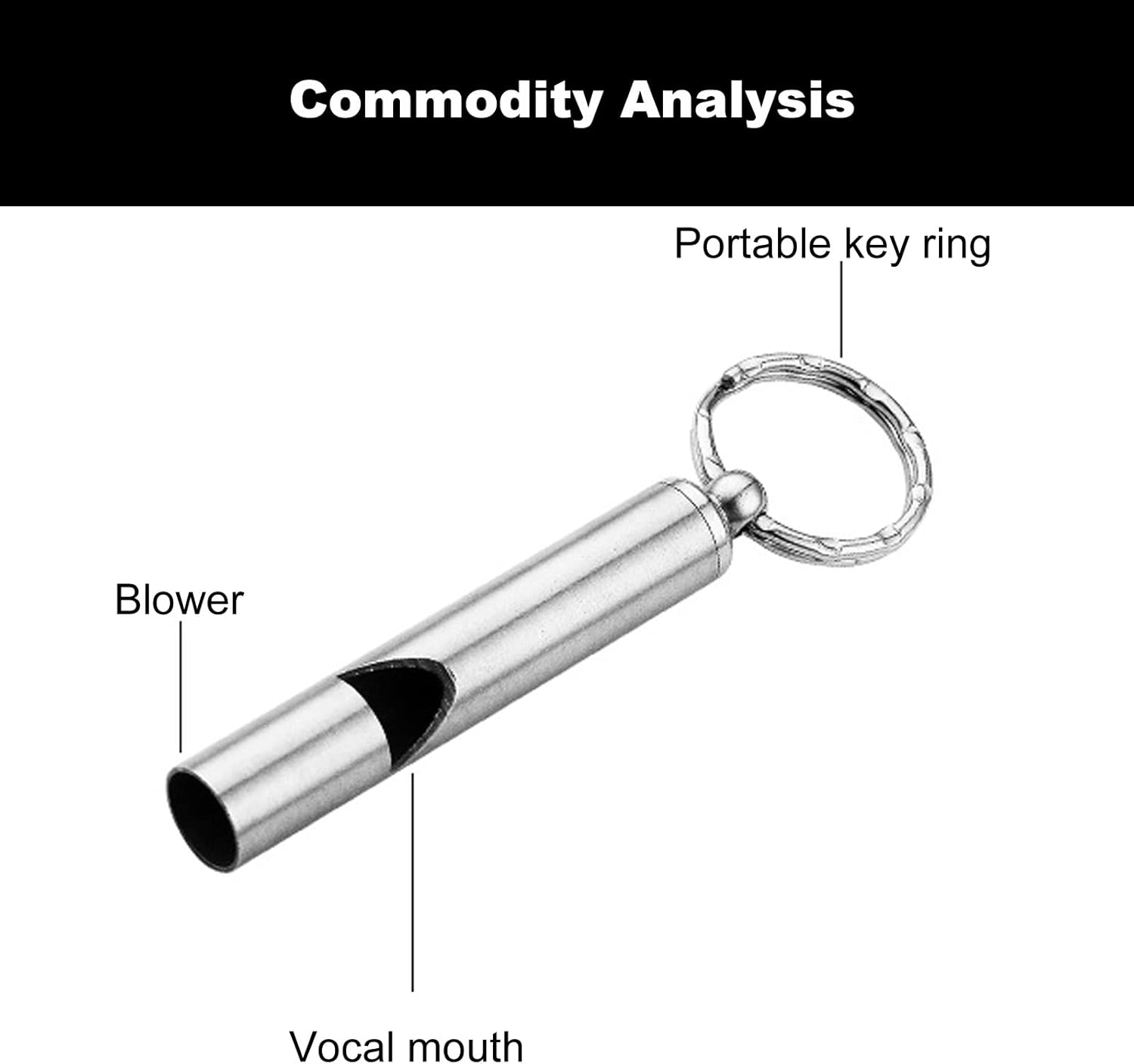 2PCS Mini Stainless Steel Survival Whistle Perfect for Camping, Hiking and Boating Loud Emergency Whistle with Far Distance Rang for Sporting Events and Call Your Dog，Keychain Included - Image 2
