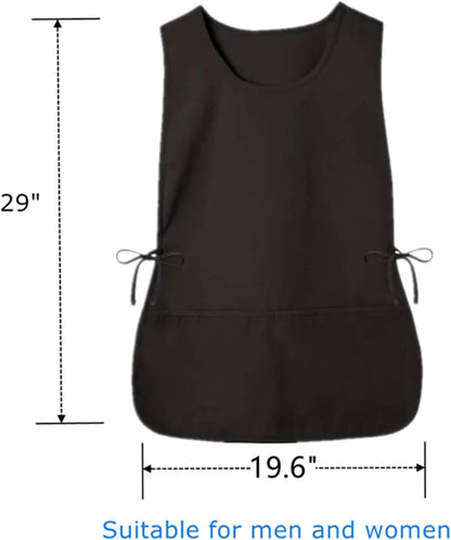 6 Pack Cobbler Apron for Women Men, Universal Adult Smock Aprons with 2 Pockets, Black Waterproof Cleaning Apron for Painting, Work, Hairstylist, Housekeeping, Kitchen, Unisex - Image 2