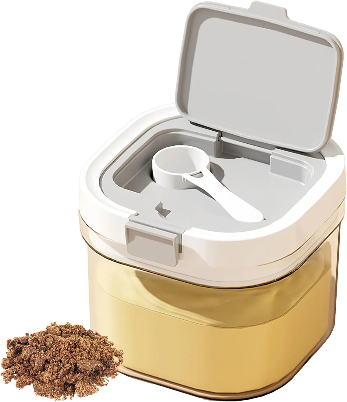 sugar container with spoon, Coffee and Dry Food Storage Containers, BPA-Free, Stackable, Easy-Clean, Perfect for Coffee, Flour, Sugar (0.85qt)