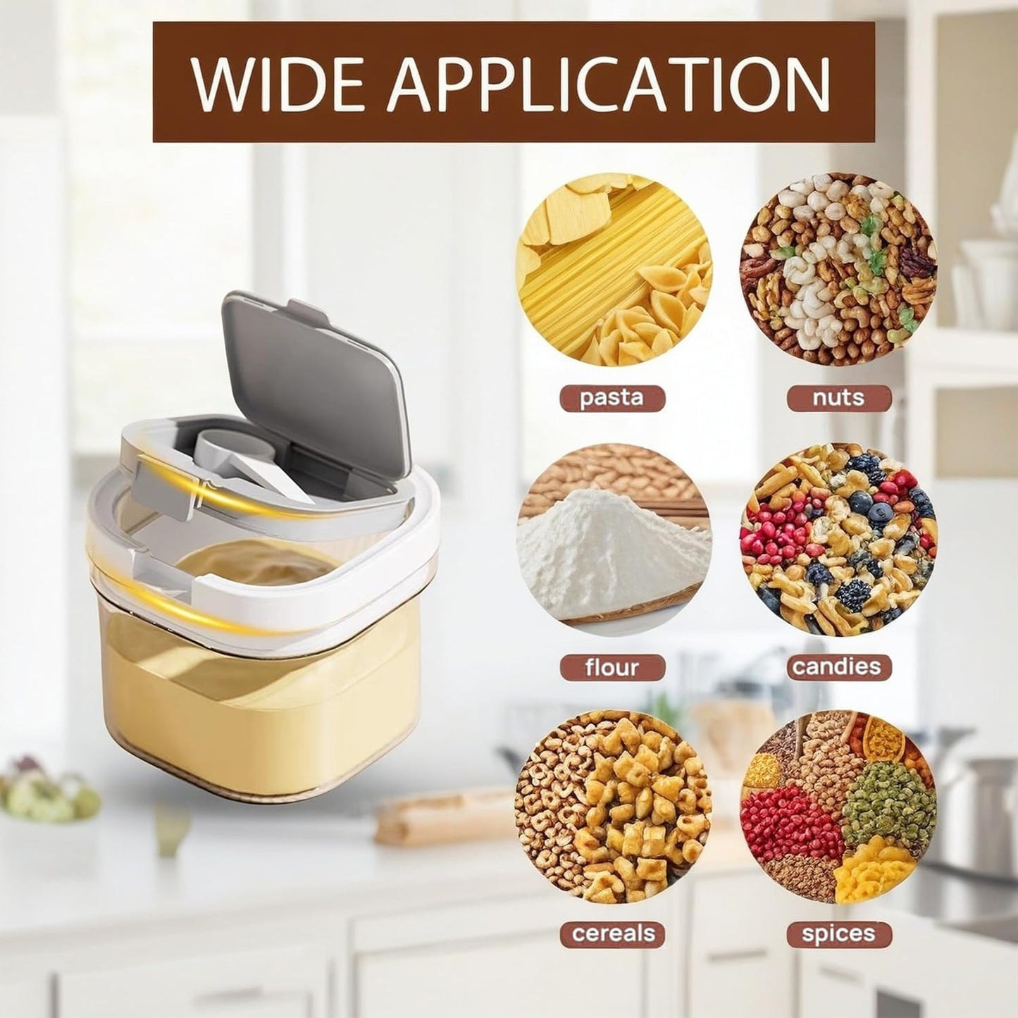 sugar container with spoon, Coffee and Dry Food Storage Containers, BPA-Free, Stackable, Easy-Clean, Perfect for Coffee, Flour, Sugar (0.85qt) - Image 3