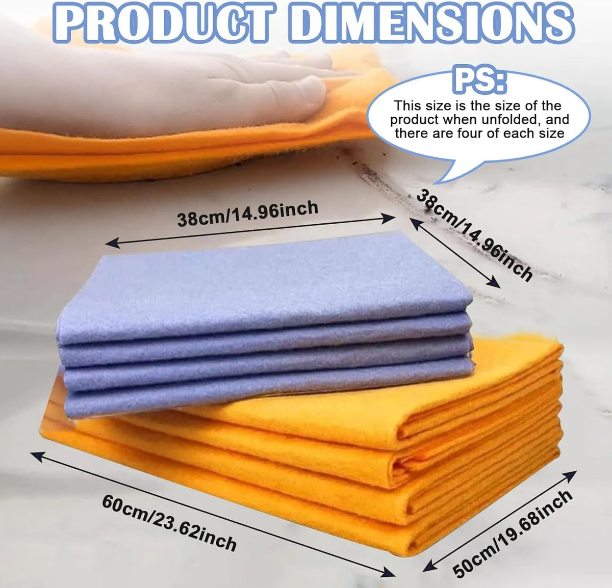 Ultra-Absorbent Miracle Cleaning Shammy, Super Absorbent Cleaning Cloth Multi-Purpose Non-Woven Cleaning Towels for Home Kitchen Bathroom Car Pet Stains(8 Pack) - Image 2