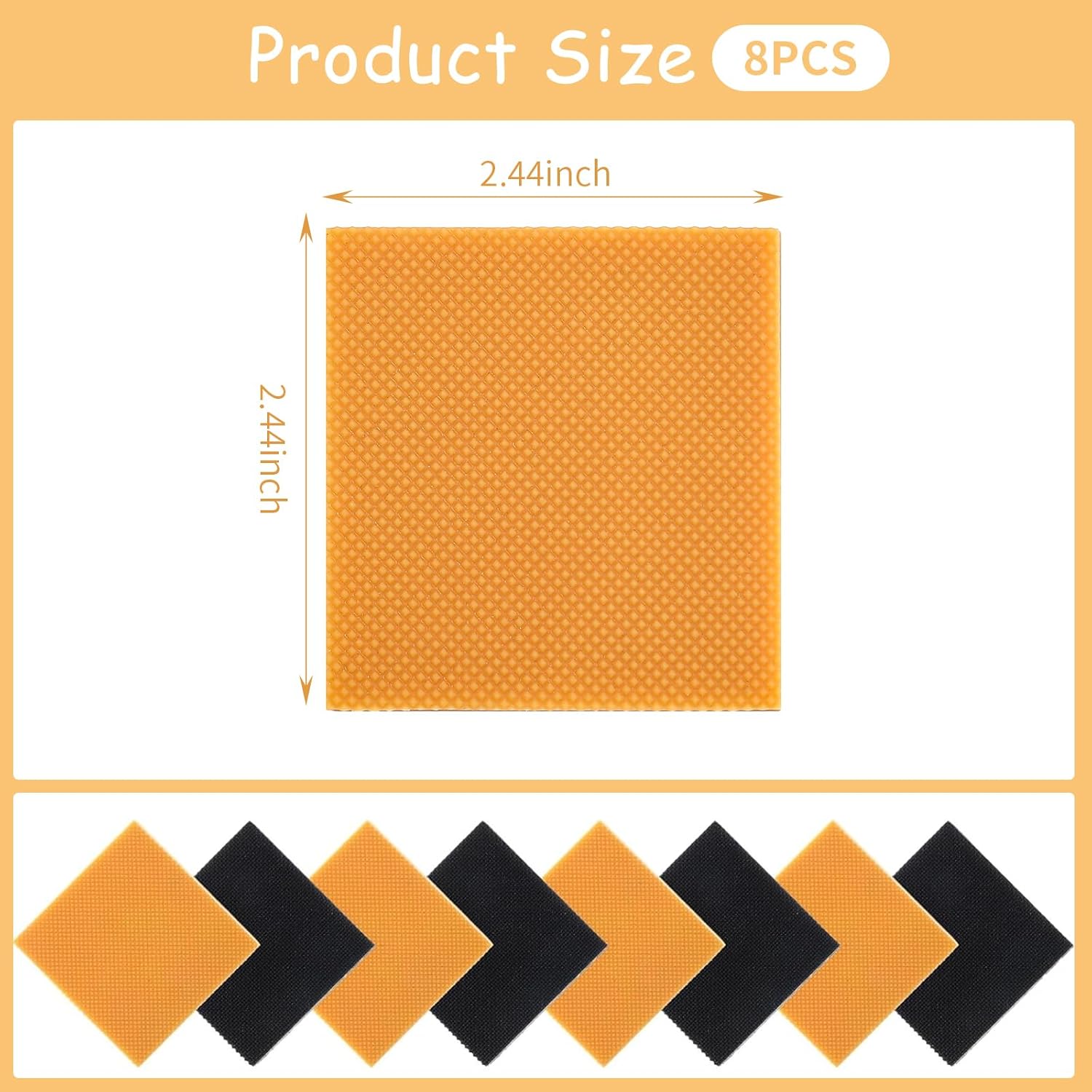 8pcs High Heels Patch Square Sole Repair Tips Rubber Boot Heel Replacement Sole Protectors Non-Slip Heel Replacements High Heel Tread Pad(2.44" x 2.44") - Image 2
