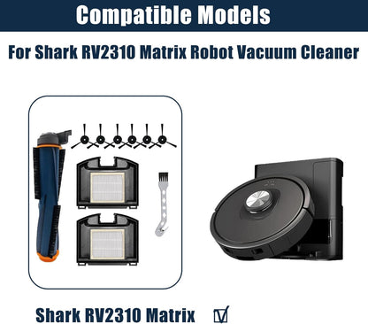 10 Pack Replacement Parts Set for Shark RV2310 Matrix Robot Vacuum Cleaner 1 Main Brush 2 HEPA Filters 6 Side Brushes 1 Cleaning Brush - Image 2