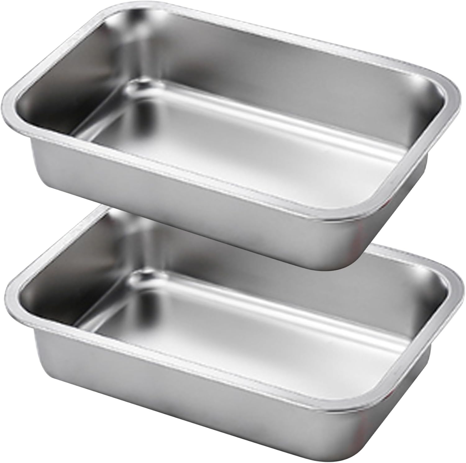 2PCS Stainless Steel Baking Pans, 9x13 Inch Rectangle Lasagna Pan, Stackable Deep Dish for Brownie, Casserole, Cookie - Image 2