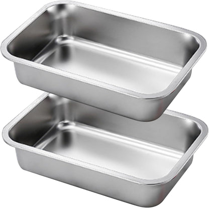 2PCS Stainless Steel Baking Pans, 9x13 Inch Rectangle Lasagna Pan, Stackable Deep Dish for Brownie, Casserole, Cookie - Image 2
