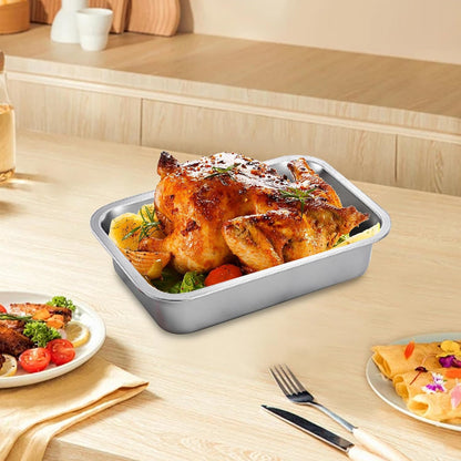 2PCS Stainless Steel Baking Pans, 9x13 Inch Rectangle Lasagna Pan, Stackable Deep Dish for Brownie, Casserole, Cookie - Image 3