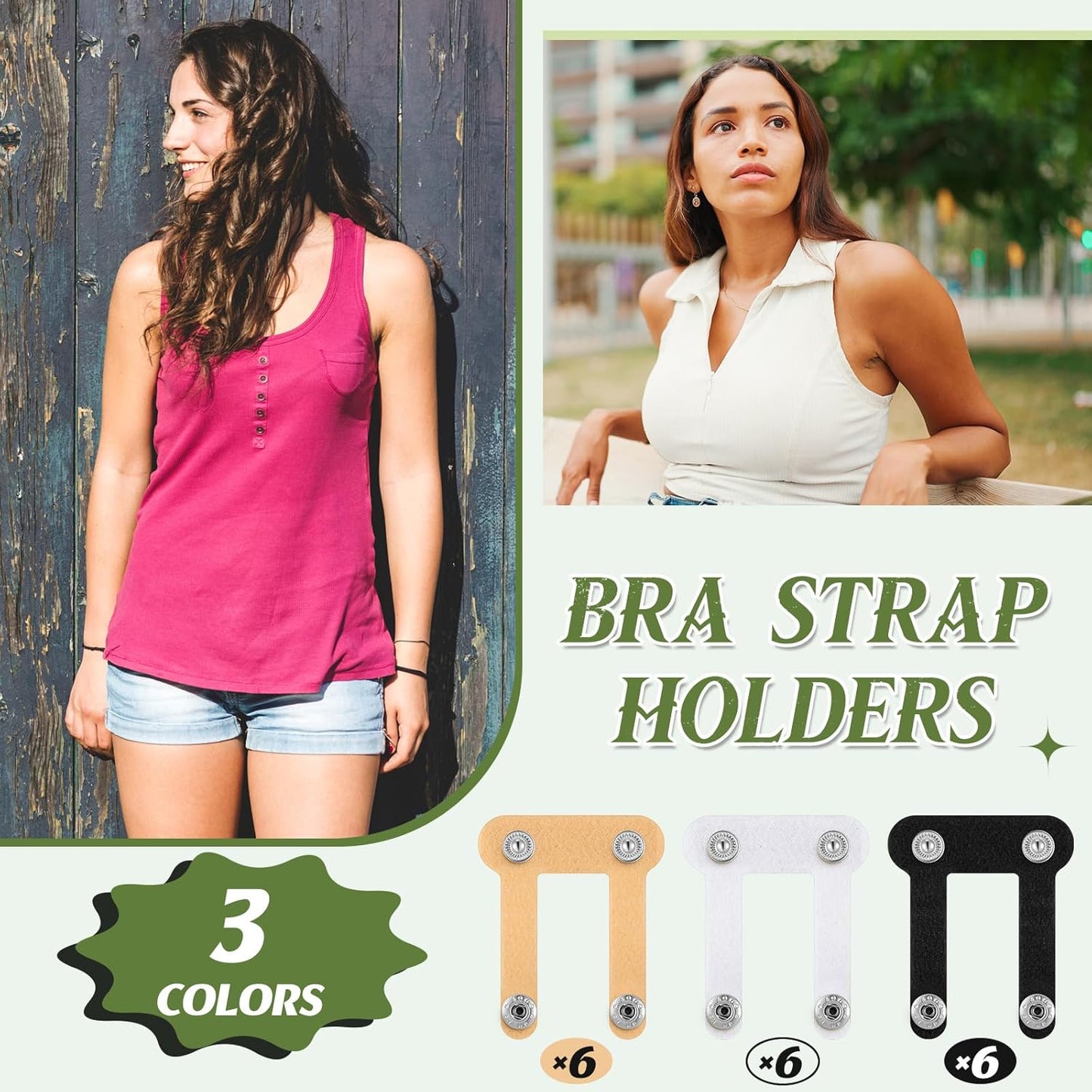 18 Pcs Bra Strap Hider Bra Strap Holders for Slipping Dress Retainers Clip to Hide Shoulder Keep in Place - Image 3