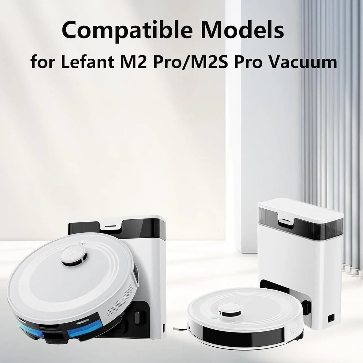 20 Pack Accessories Kit for Lefant M2 Pro / M2S Pro Vacuum Cleaner, 1 Main Brush, 6 Side Brushes, 4 Filters, 4 Mop Pads, 4 Dust Bags, 1 Cleaning Tool - Image 2
