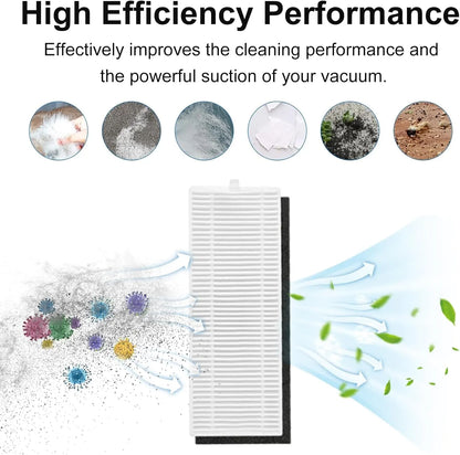 20 Pack Accessories Kit for Lefant M2 Pro / M2S Pro Vacuum Cleaner, 1 Main Brush, 6 Side Brushes, 4 Filters, 4 Mop Pads, 4 Dust Bags, 1 Cleaning Tool - Image 4