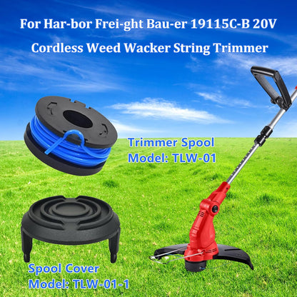 10-Pack String Trimmer Spool for Harbor Freight Bauer 19115C-B 20V Cordless String Trimmer, 0.065" 10Ft Weed Eater Spool Line (8 Line Spool+2 Cap) - Image 3