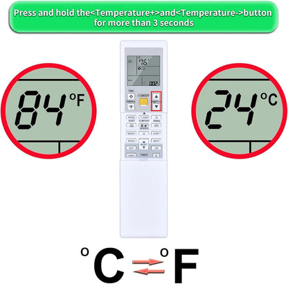 Replacement for DAIKIN AC Air Conditioner Remote Control, Compatible with ARC452A9 ARC452A10 ARC452A19 ARC452A20 ARC452A21 ARC452A23 ARC466A36 - Image 2