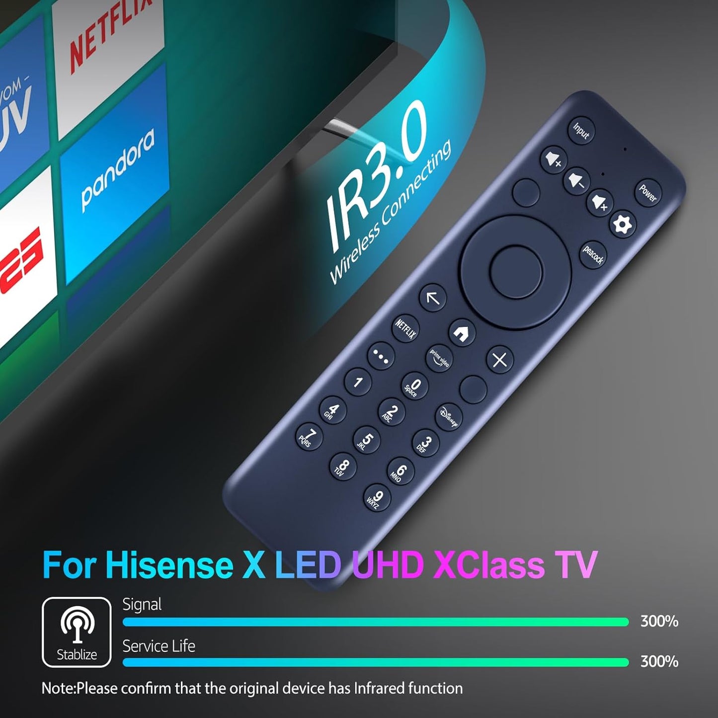 New MG3-R34010 Replacement Remote Control Compatible for Hisense TV 43A6GX 50A6G R34010BA00-00001 for Pioneer Xumo TV PN50-751-24U CP-RC1NA-23（No Voice Function） - Image 4