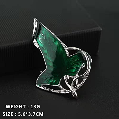 Alloy Elven Leaf Brooch - Green Leaf Clasp Pin - Elven Cloak Clasp - Costume Accessory - Movie Inspired - Gift for Elves Fans - Image 3