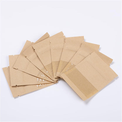 100Pcs 7×9cm Sealable Kraft Paper Bag with Transparent Window, 2.7×3.5'' Seed Coin Envelope Bags for Flower Vegetable Food Seeds Storage, Coffee Bags, Business Sample Bag - Image 3