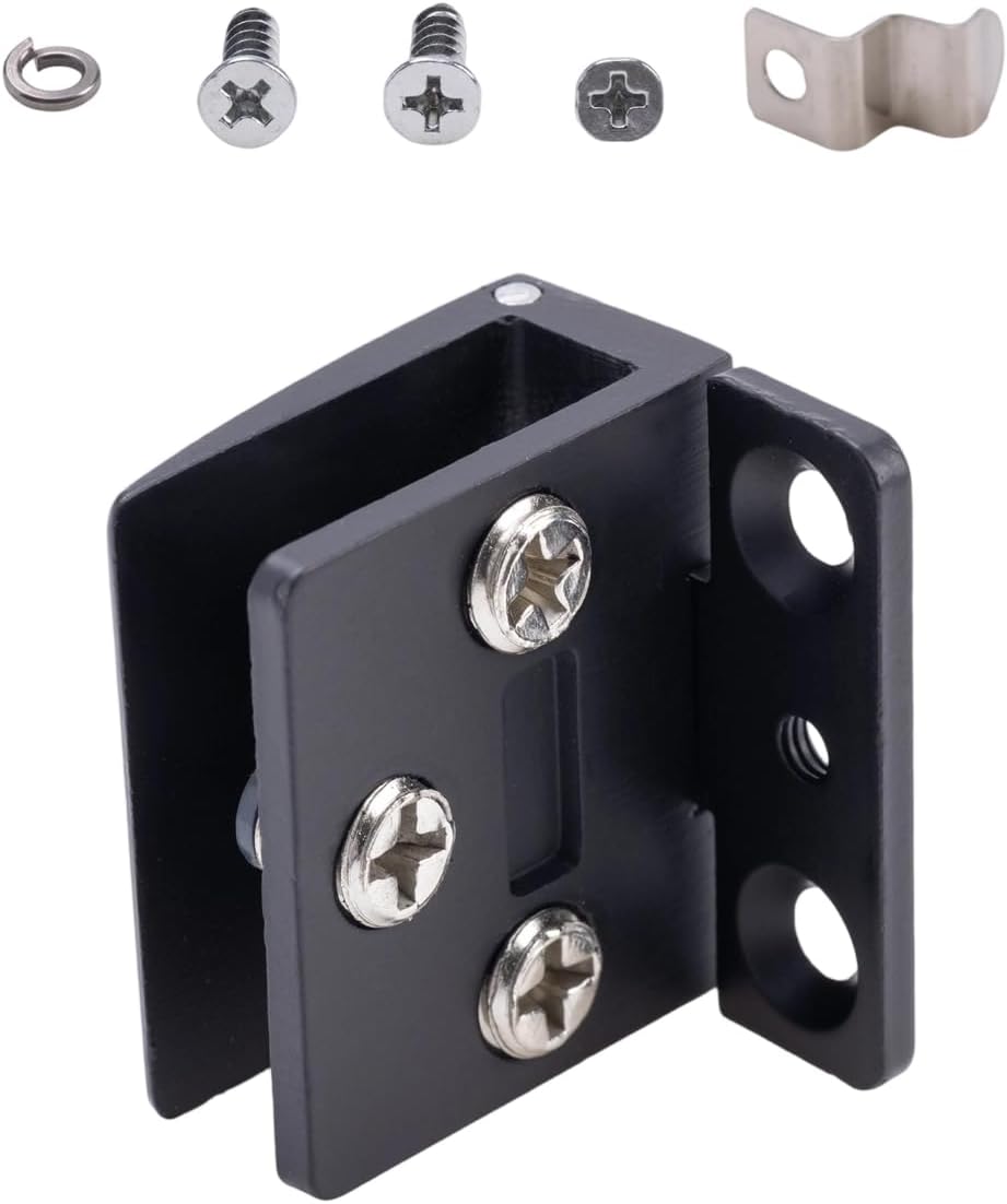 2 Pcs Black Zinc Alloy 90 Degree Frame Glass Cabinet Door Hinges, Wine Glass Frameless Door Hinge, Hinge Clamp, Tempered Glasses Hinges - Image 3