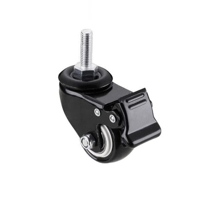 4Pcs 1.5 Inch Heavy Duty Caster Wheels Swivel Casters with Brake and M8 Threaded Stem, Loading 50kg/110lbs Black Rubber - Image 2