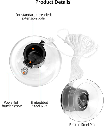 Professional Light Bulb Changer Kit - 3 Piece Set - Extension Pole Compatible, for High Ceiling Incandescent Bulbs with Standard, Floodlight & Recessed Changer - Image 2