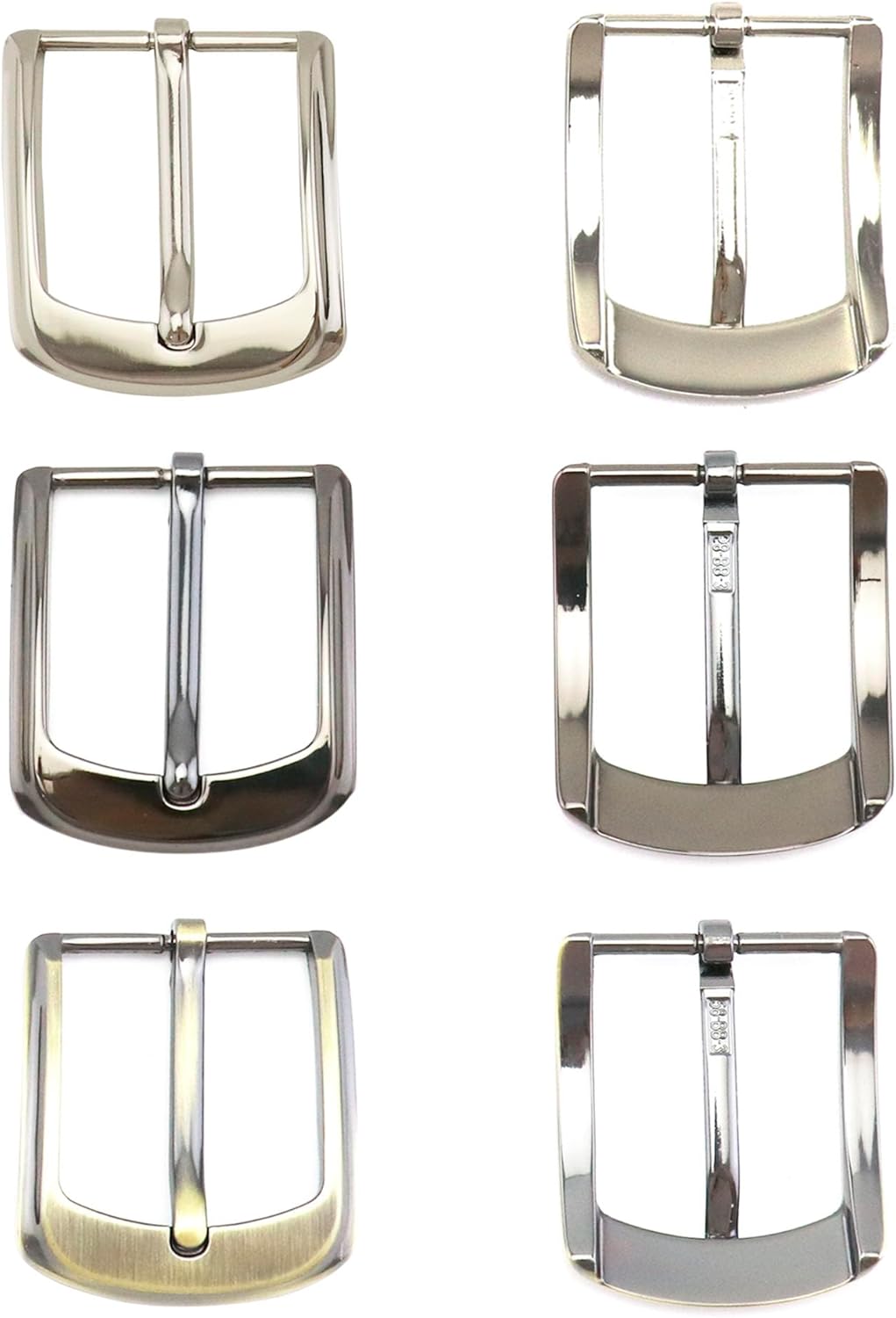 Classic Belt Buckles Set, 3 Pack Metal Belt Buckle 38-40 mm (1.5"-1.6") Single Prong Square Replacement Belt Buckle for Men Women Belt (Silver, Bronze, Gray) - Image 2