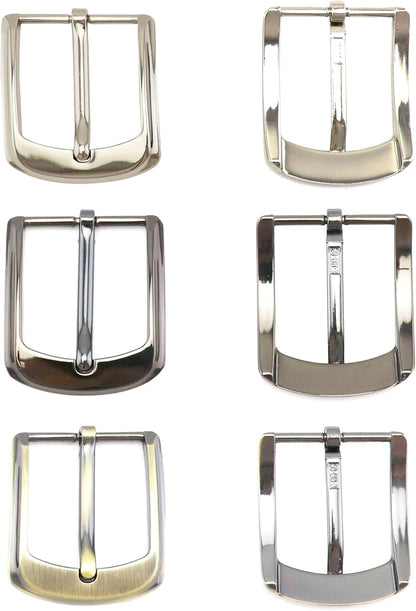Classic Belt Buckles Set, 3 Pack Metal Belt Buckle 38-40 mm (1.5"-1.6") Single Prong Square Replacement Belt Buckle for Men Women Belt (Silver, Bronze, Gray) - Image 2