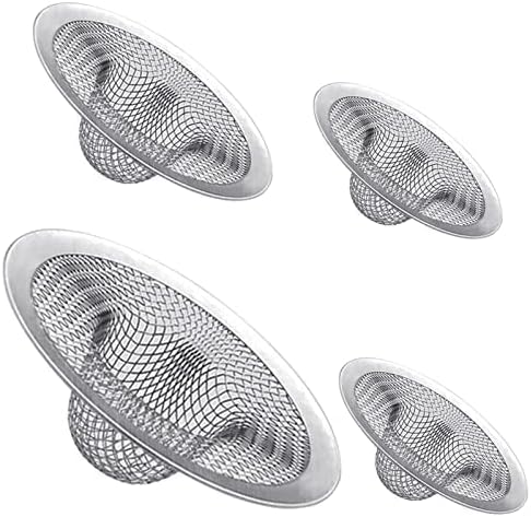 4PCS Heavy Duty Stainless Steel Sink Strainer,Sink Basket Set, Fits Most Kitchen Sinks 4.5'', Bathroom Sinks 2.75'',Shower Drains - Image 2