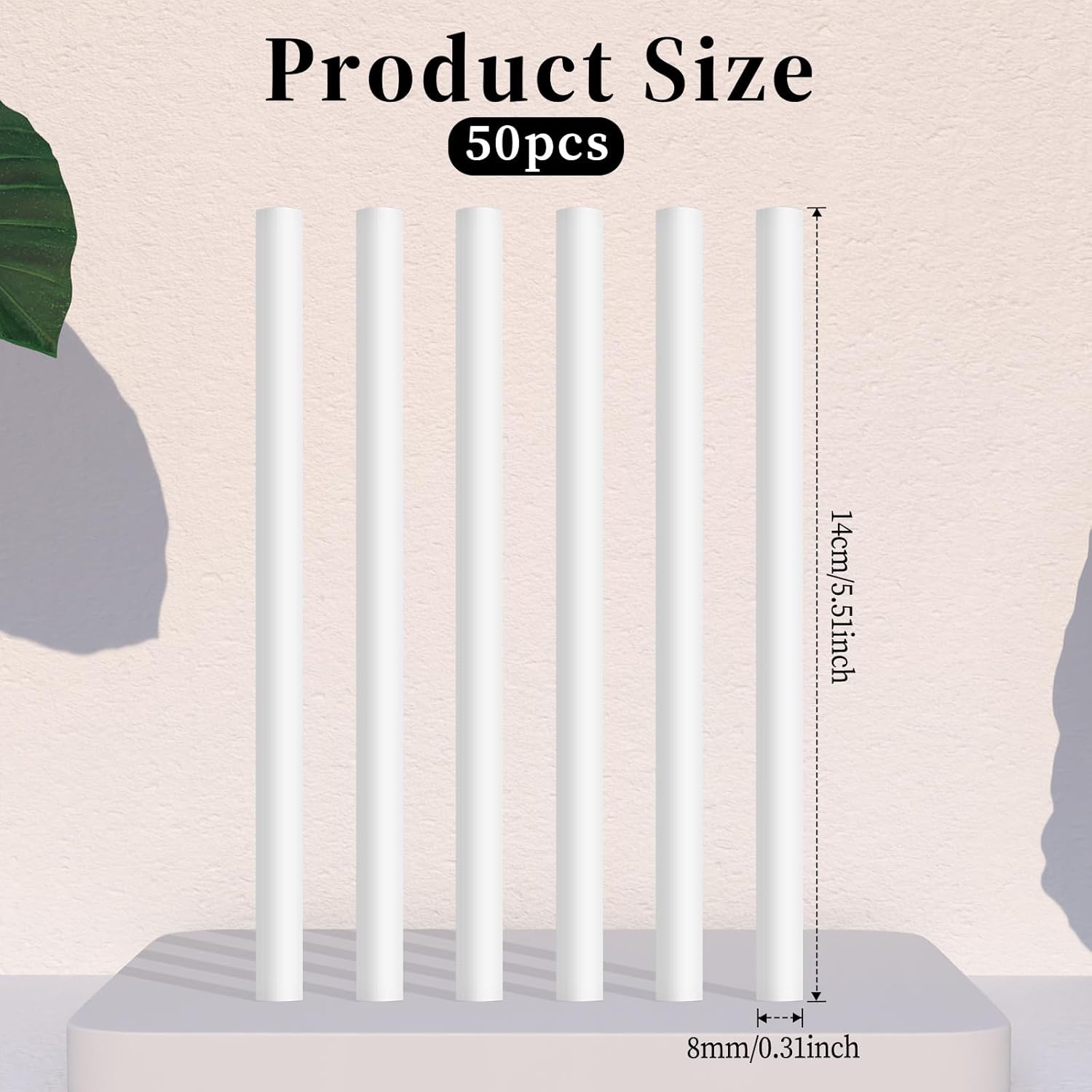 50 Pcs Humidifier Sticks Diffuser Cotton Filter Sticks Plug in Refills 5.35 X 0.3 Inch Mini Humidifier Wick Stick Replacement for Cool Mist Portable Diffuser - Image 2