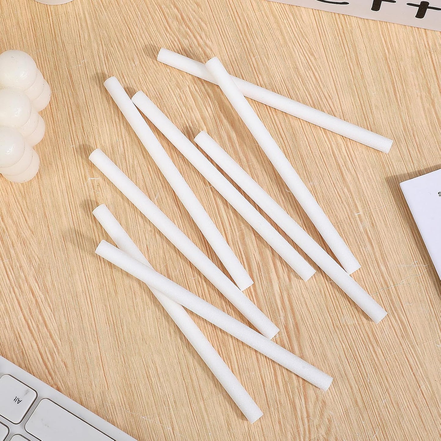 50 Pcs Humidifier Sticks Diffuser Cotton Filter Sticks Plug in Refills 5.35 X 0.3 Inch Mini Humidifier Wick Stick Replacement for Cool Mist Portable Diffuser - Image 3