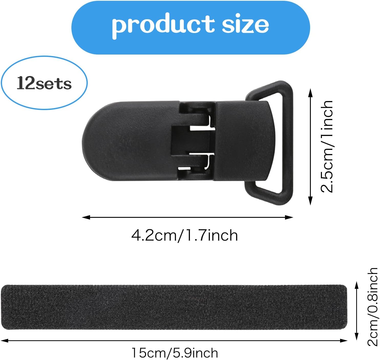 12 Pack Garden Flag Clips Anti Wind Garden Flag Stand Stoppers Flags Pole Clips to Hold Flags in Place, Support Rod Accessories (Black) - Image 2