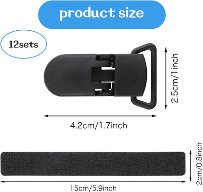 12 Pack Garden Flag Clips Anti Wind Garden Flag Stand Stoppers Flags Pole Clips to Hold Flags in Place, Support Rod Accessories (Black) - Image 2